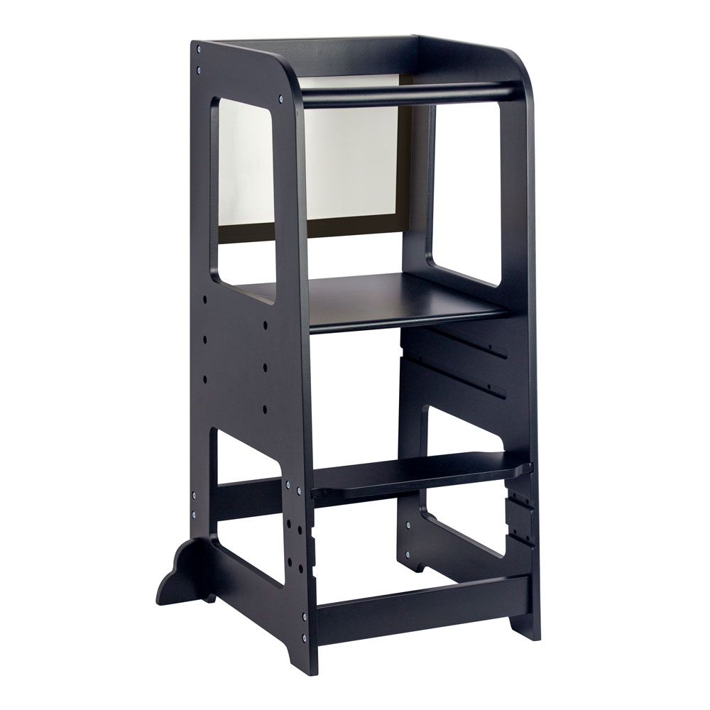 Montessori tower with black drawing board