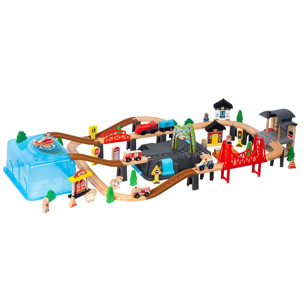 Wooden Train Composition 100 pieces
