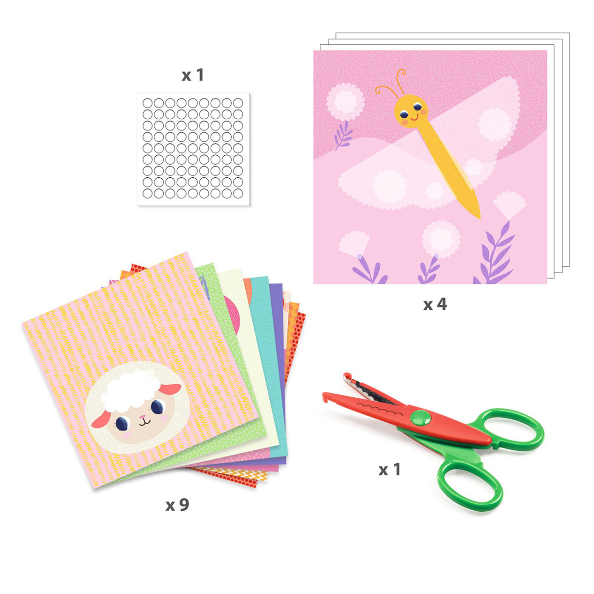 Make circle-in-circle sticker collages with a knife