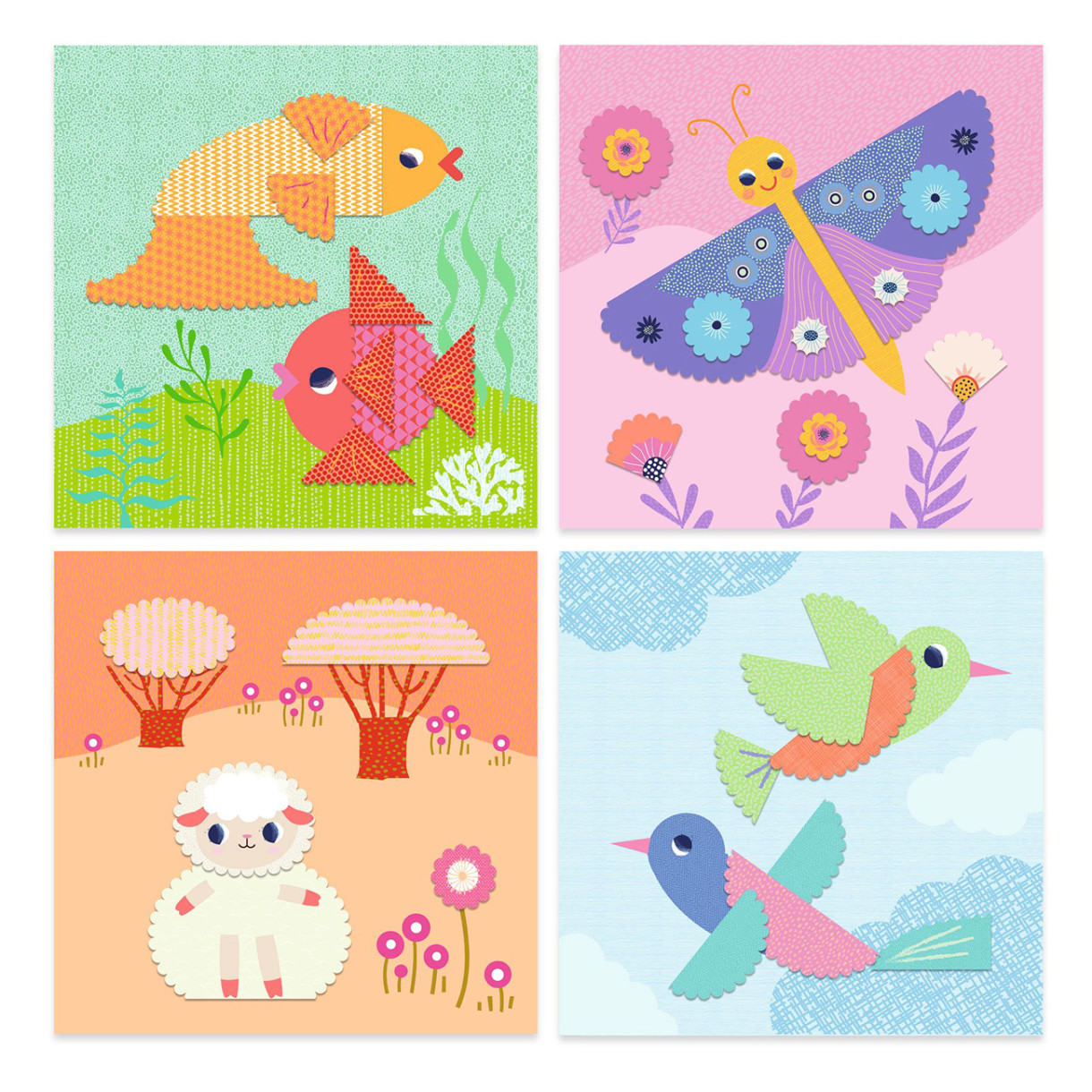 Make circle-in-circle sticker collages with a knife