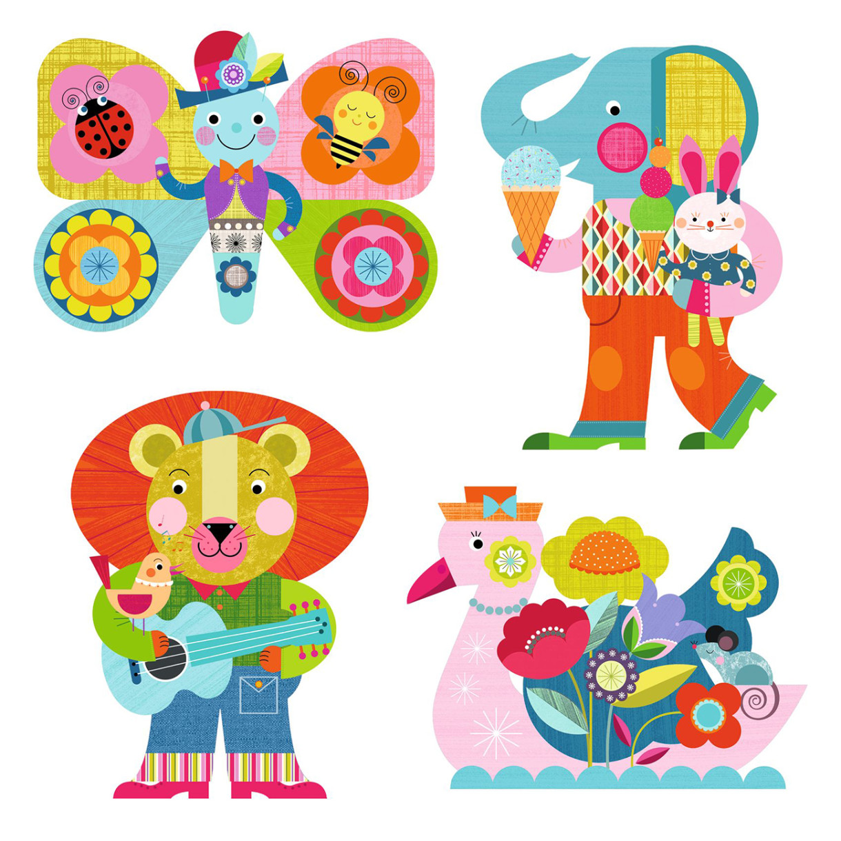 Color pictures with water elephants