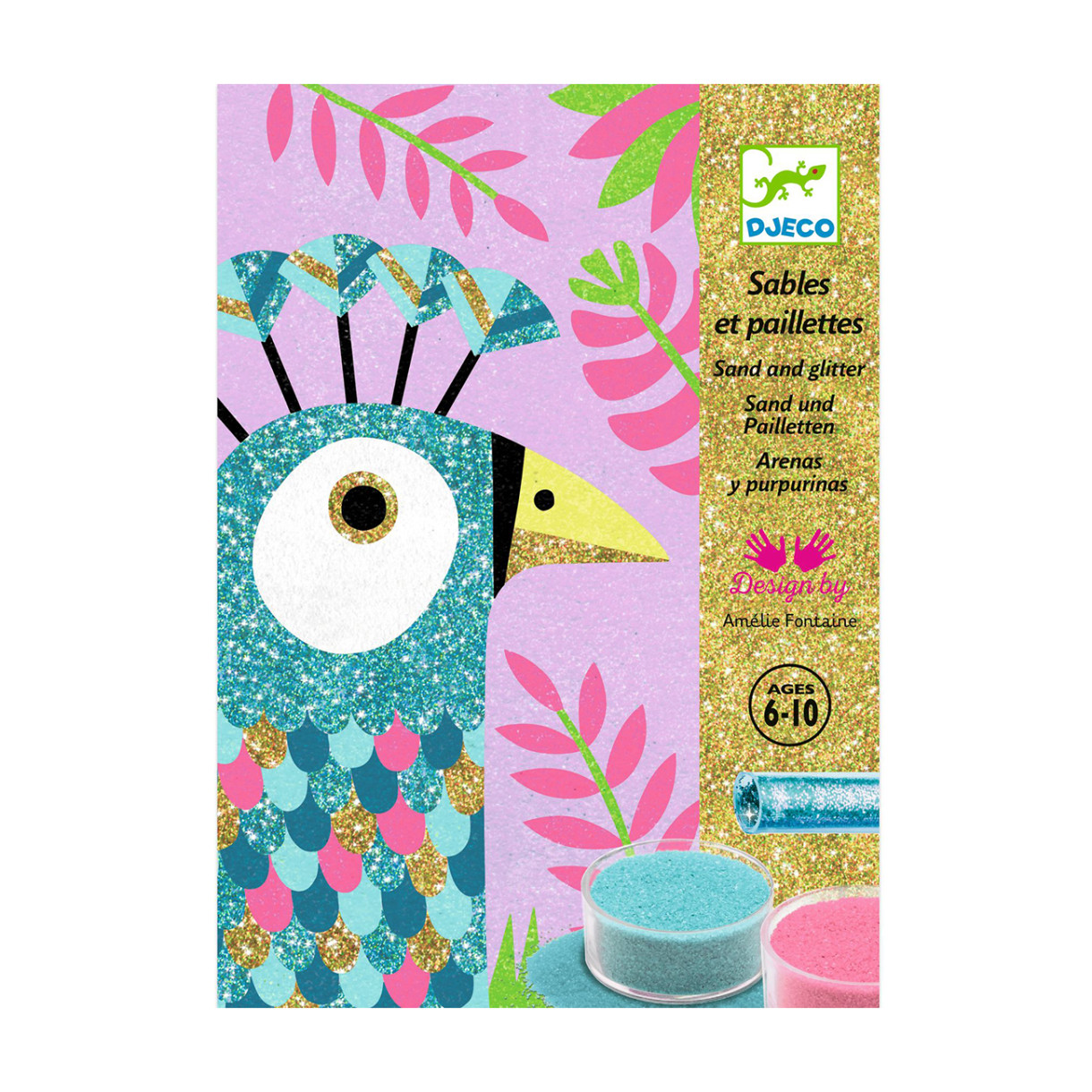 Детски комплект за оцветяване с брокат блестящи птици