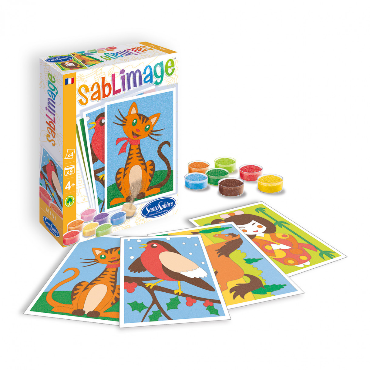 Оцвети с цветен пясък пухкави приятели мини