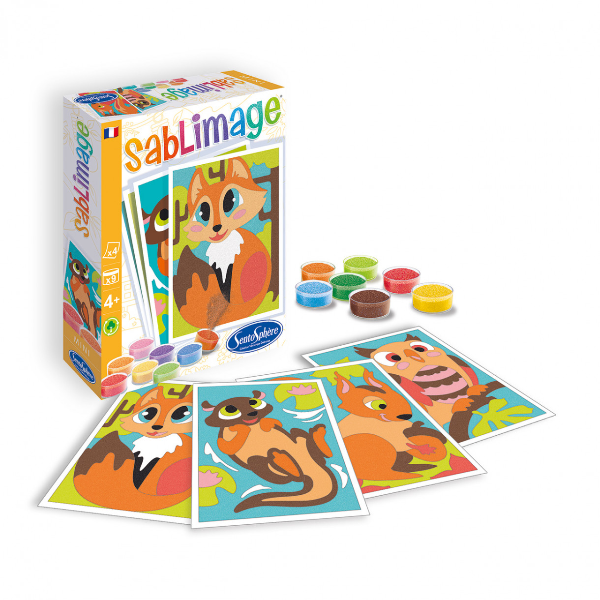 Color with colored sand forest animals mini