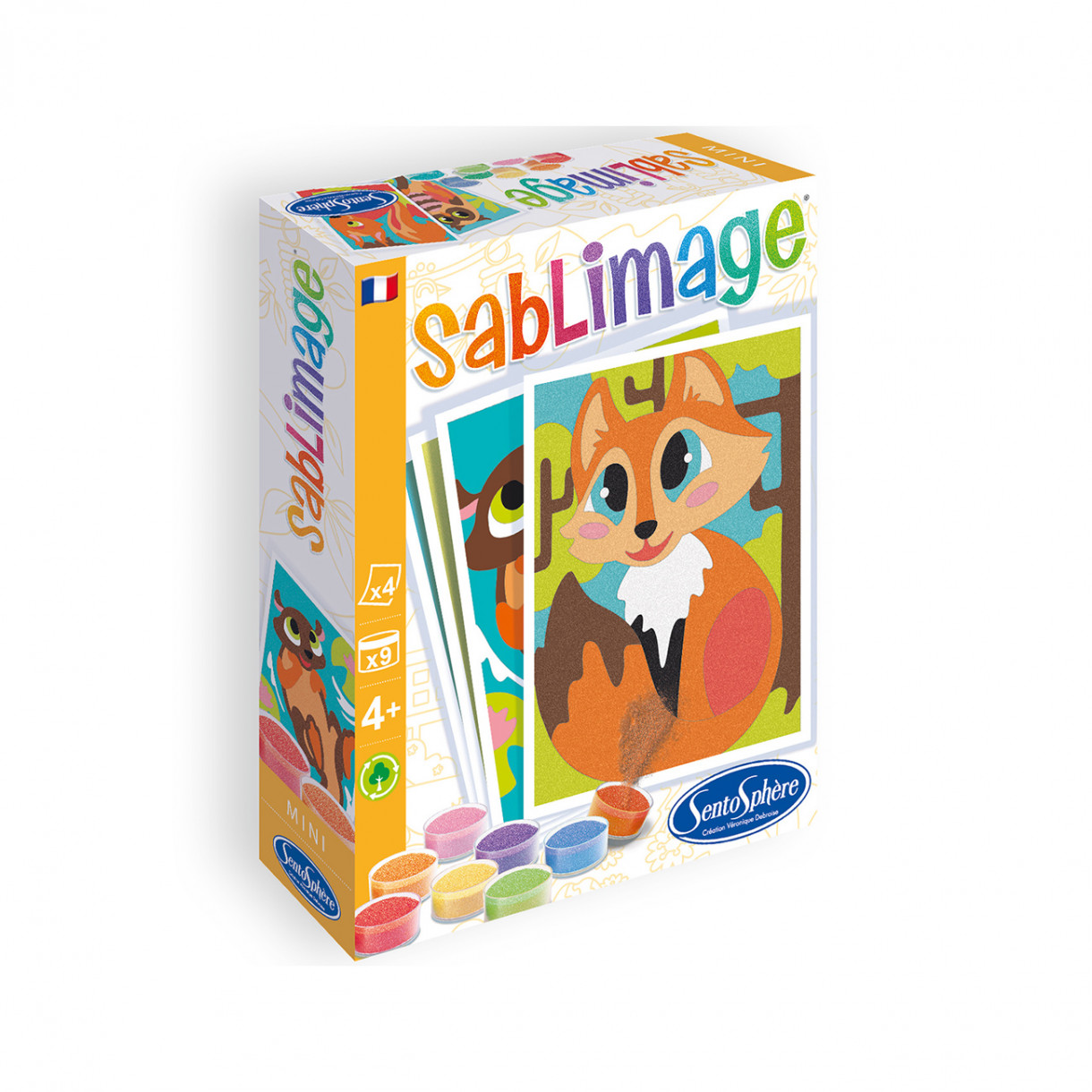 Color with colored sand forest animals mini