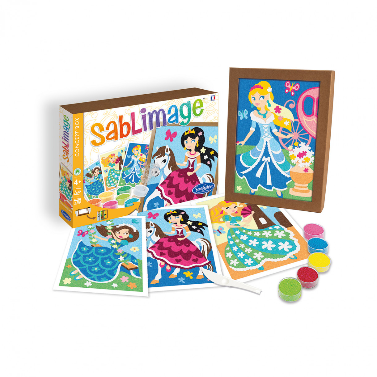 Color with colored sand princesses