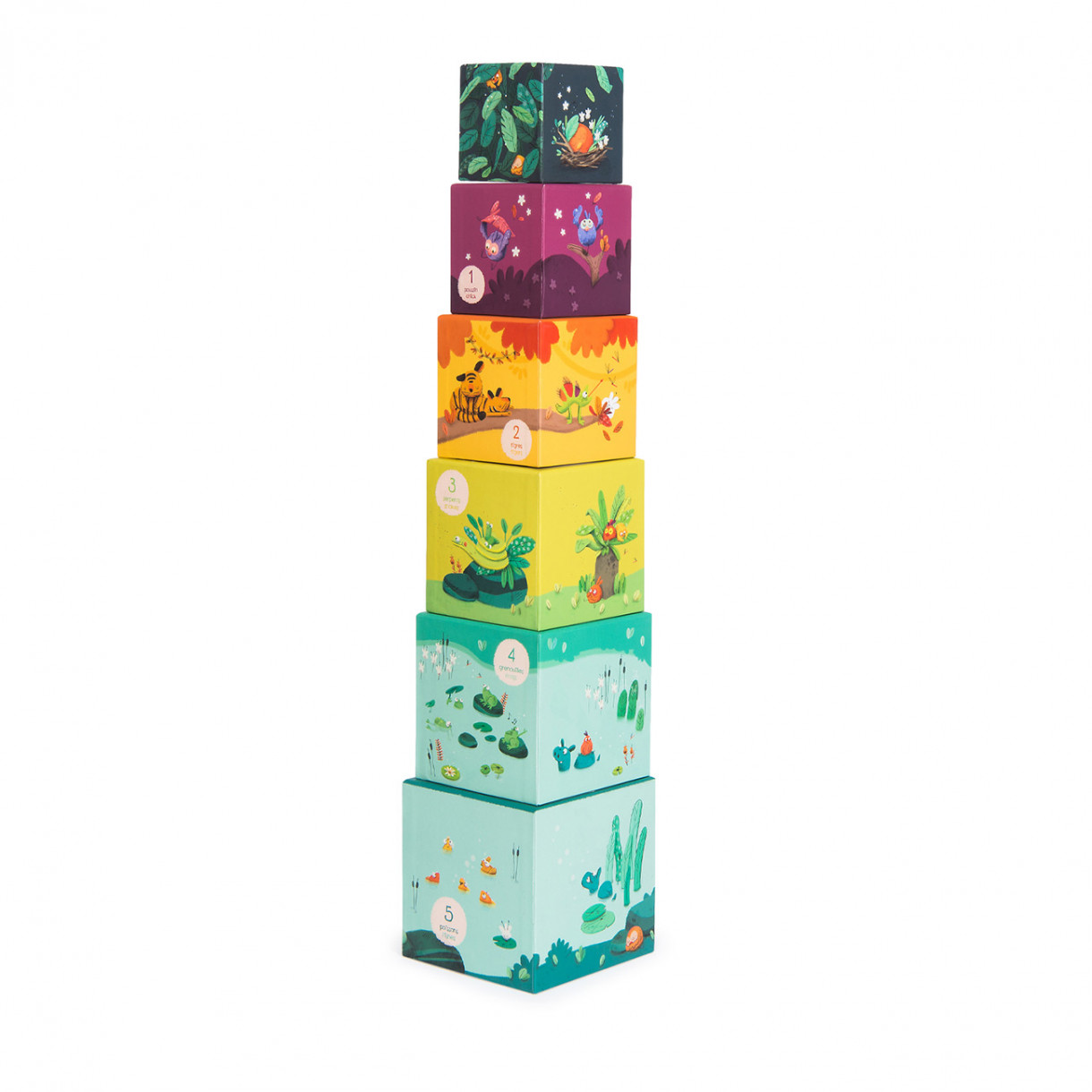 Cubes for kids in the jungle