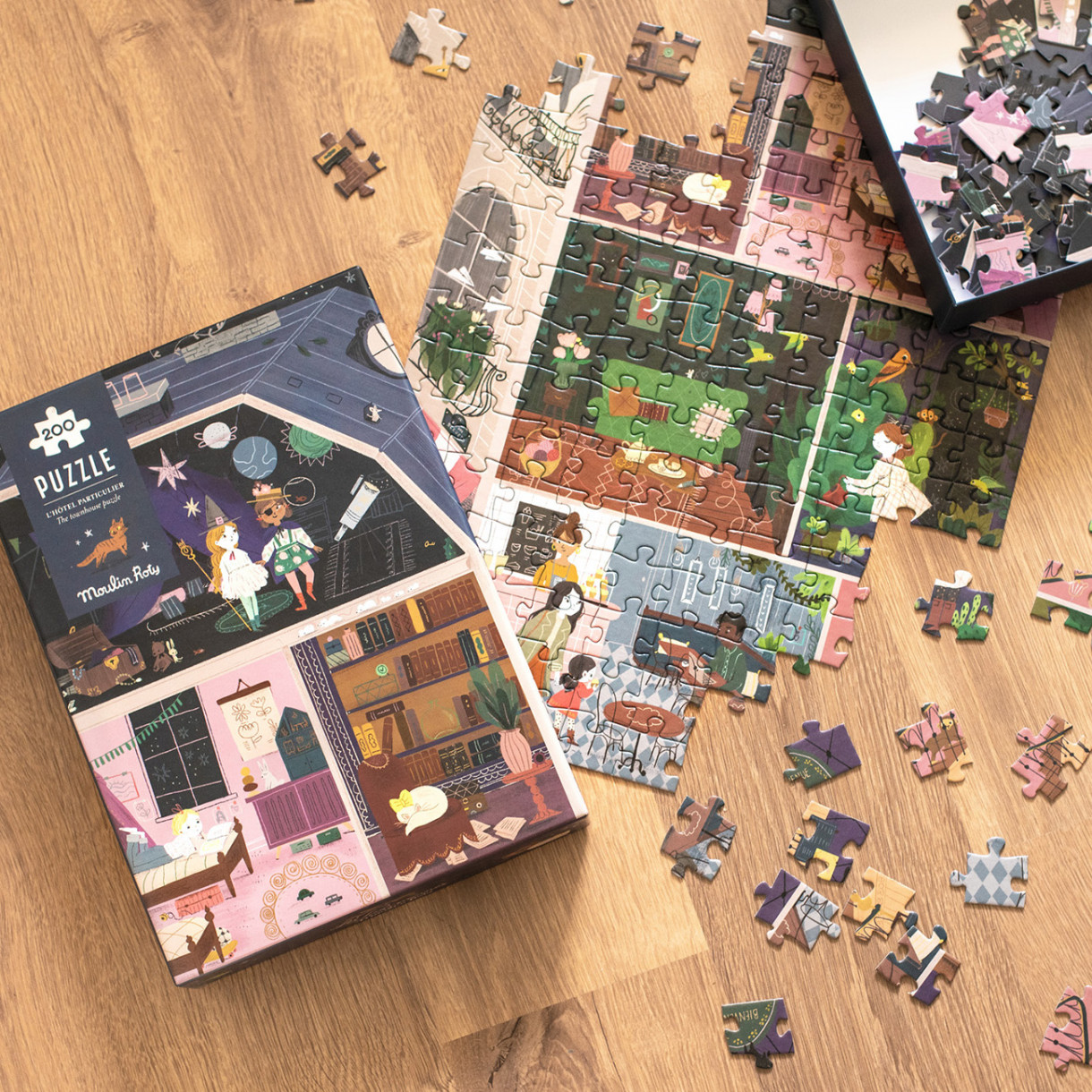 Puzzle the house in the city 200 pieces