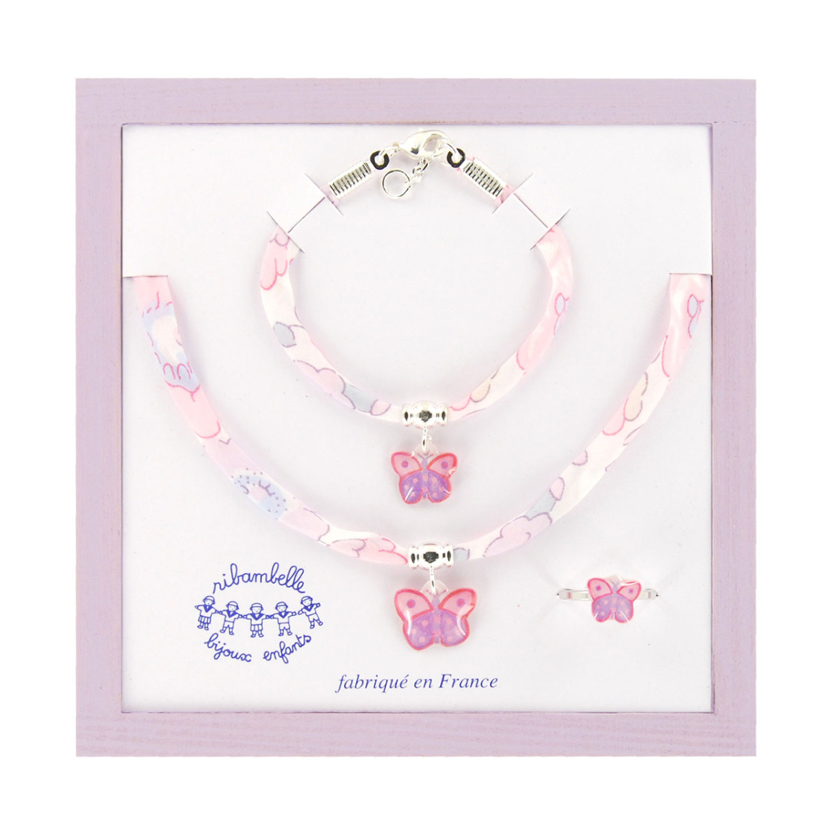 Комплект гривна, колие и пръстен пеперуда