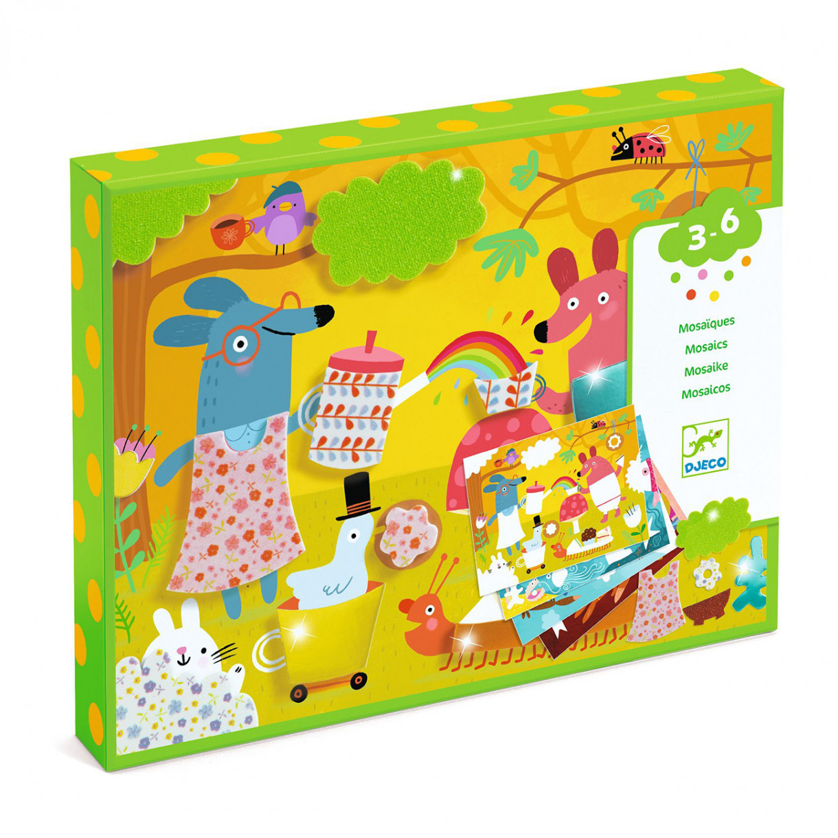 Collages with colorful stickers funny animals