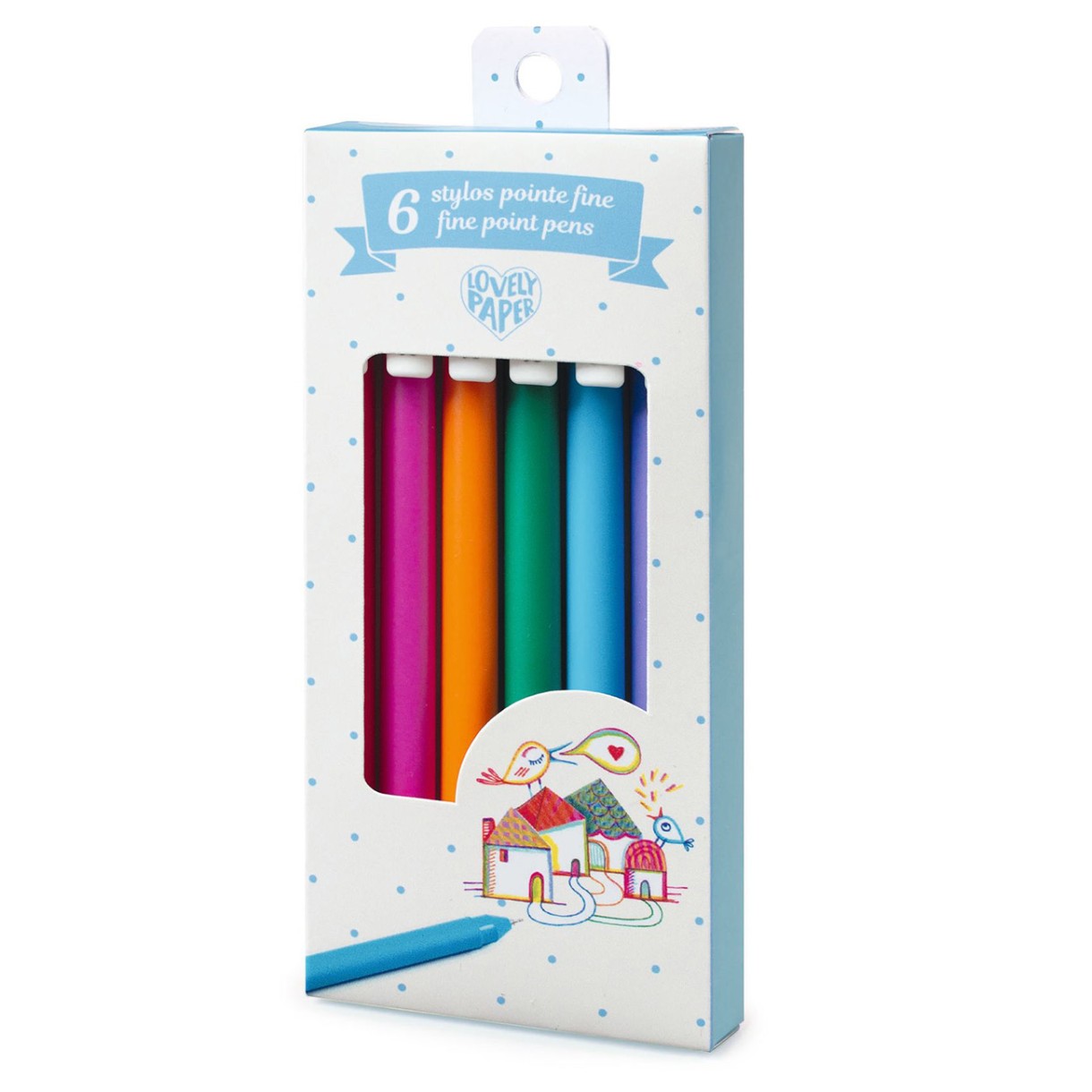 Gel pens with fine writing 6 pcs.