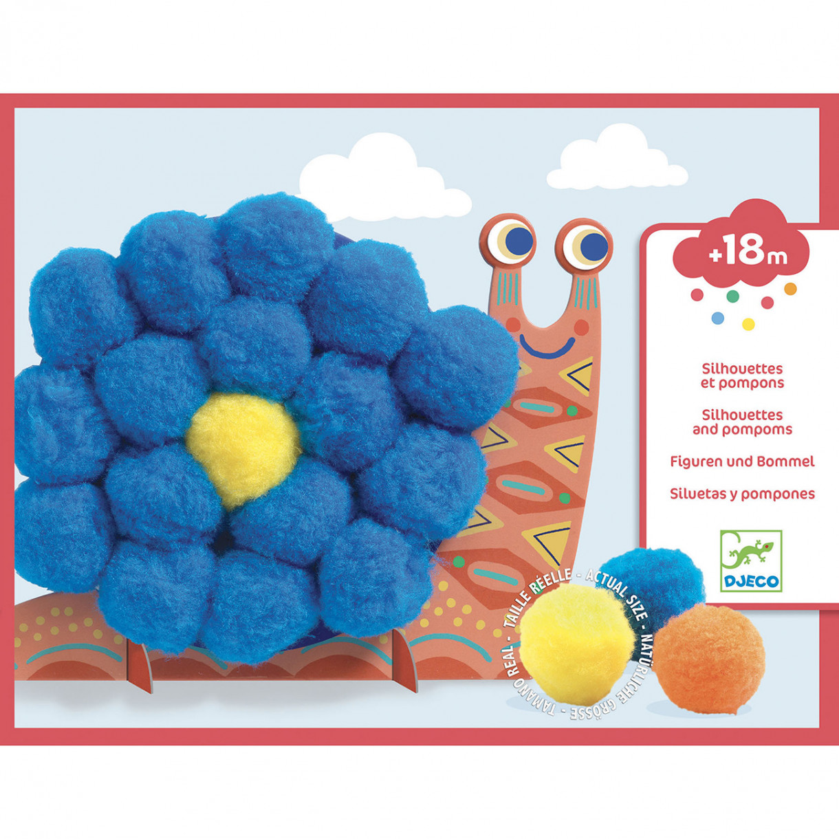 Collages with pompoms fluffy animals