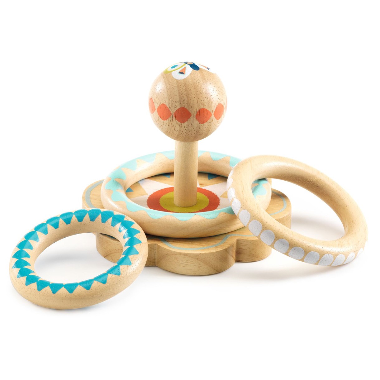 Game for baby put the ring wood