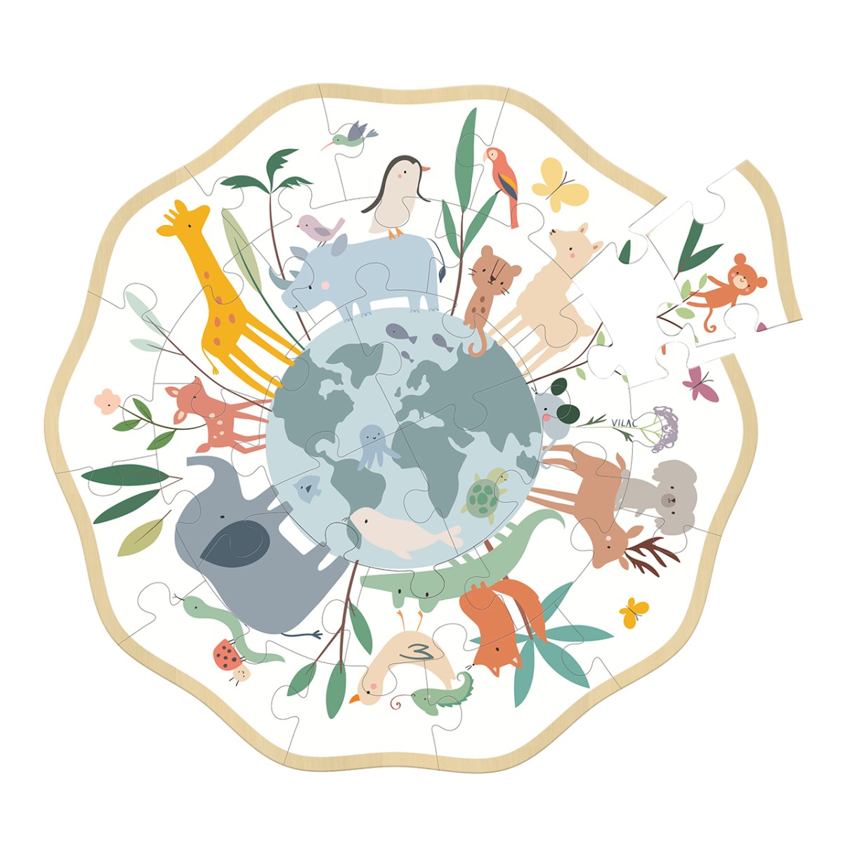 Around the World Puzzle by Sarah Betz Design 24 pieces