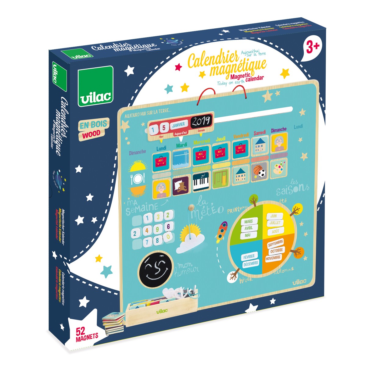 Играчка магнитен календар на френски език
