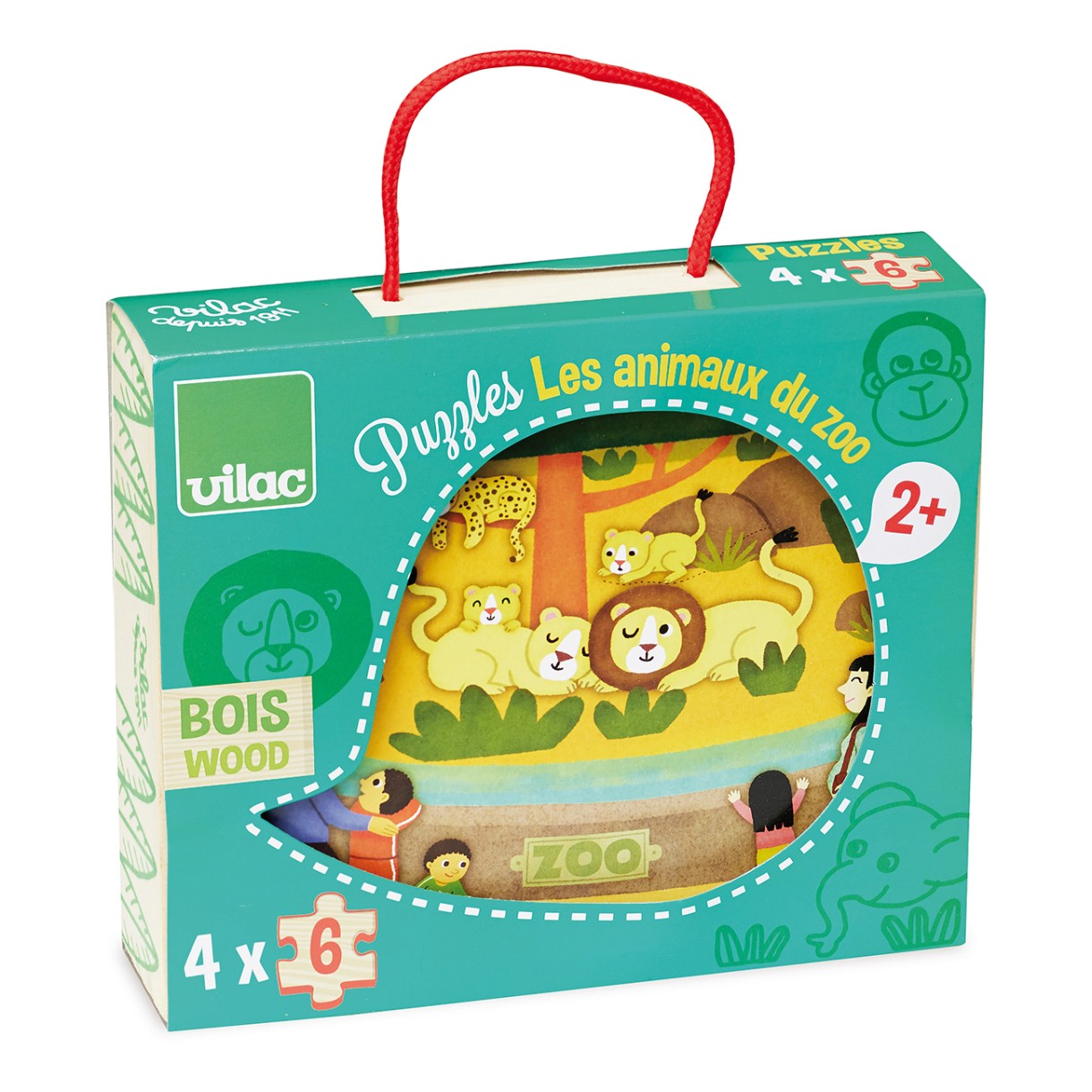 Wooden puzzle 4 pcs. a zoo