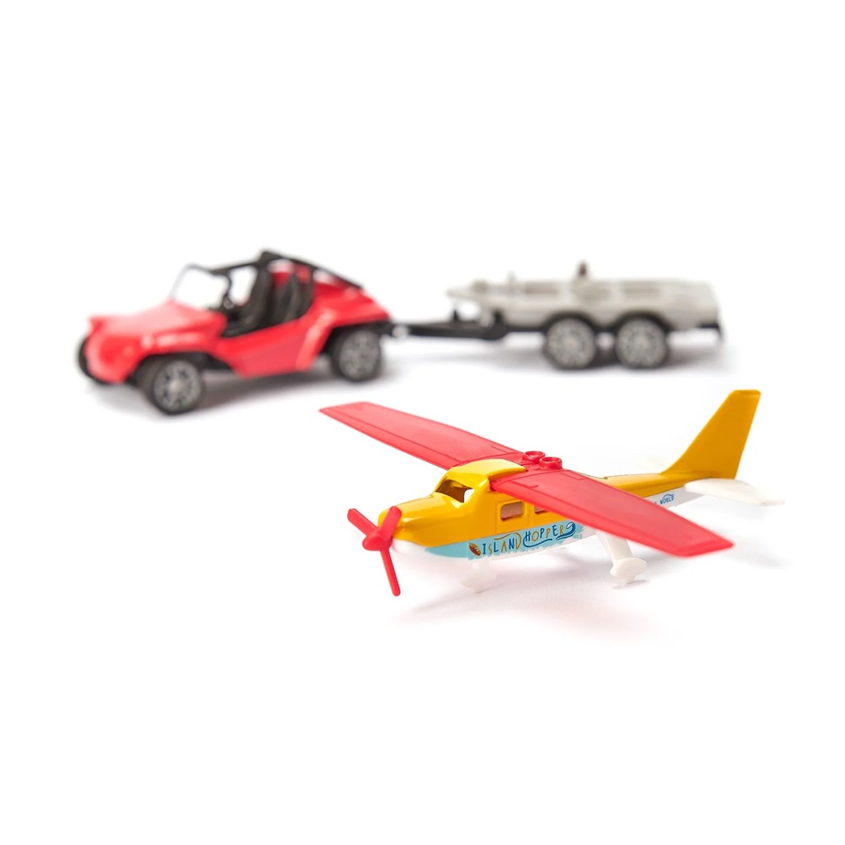 Toy buggy and sports plane