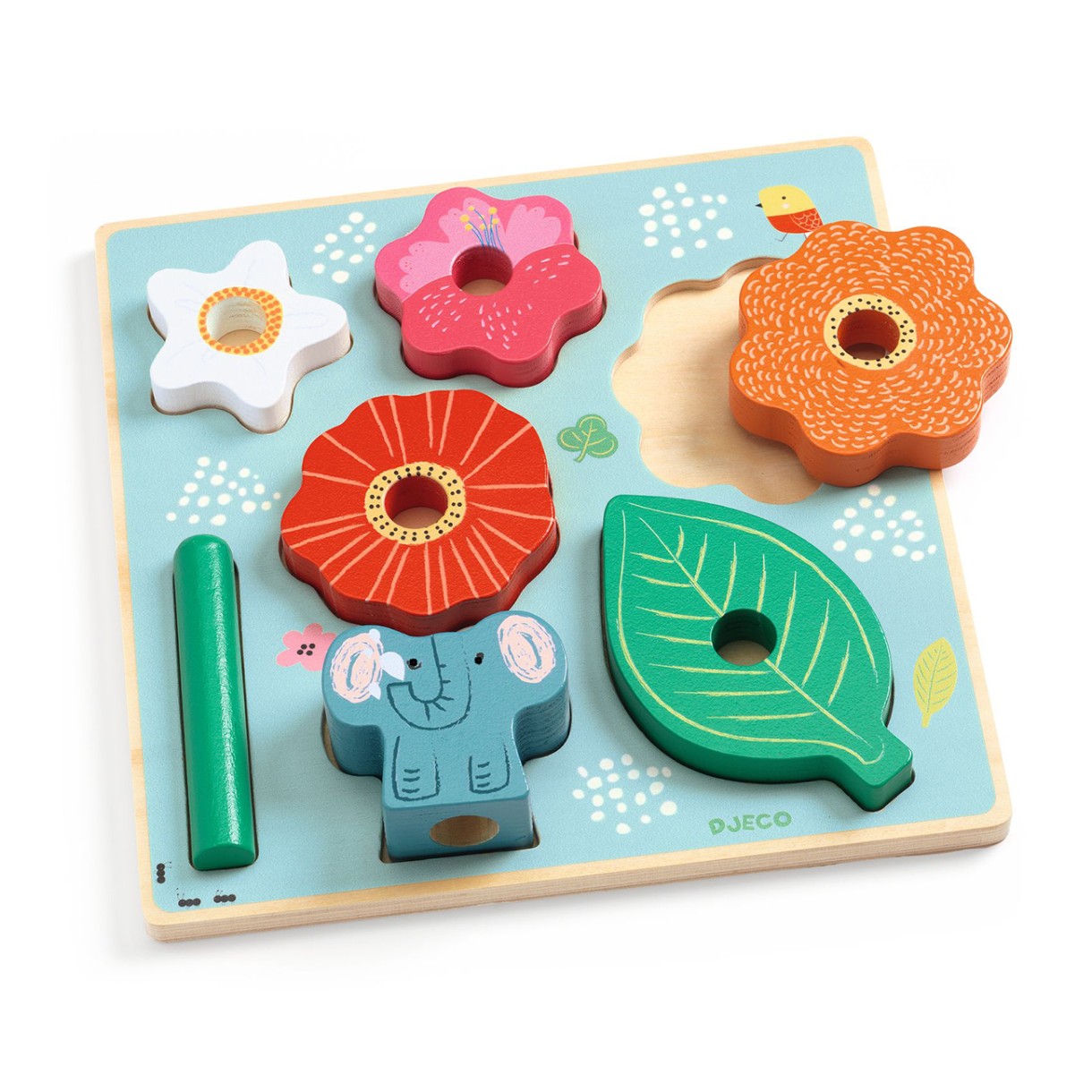 Wooden stacking puzzle elephant