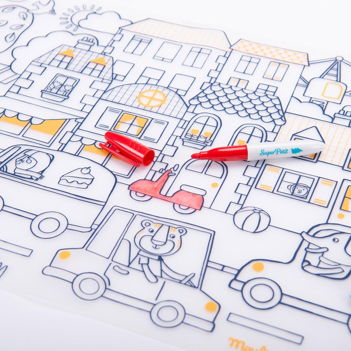 Силиконов комплект за оцветяване с 5 маркера les popipop