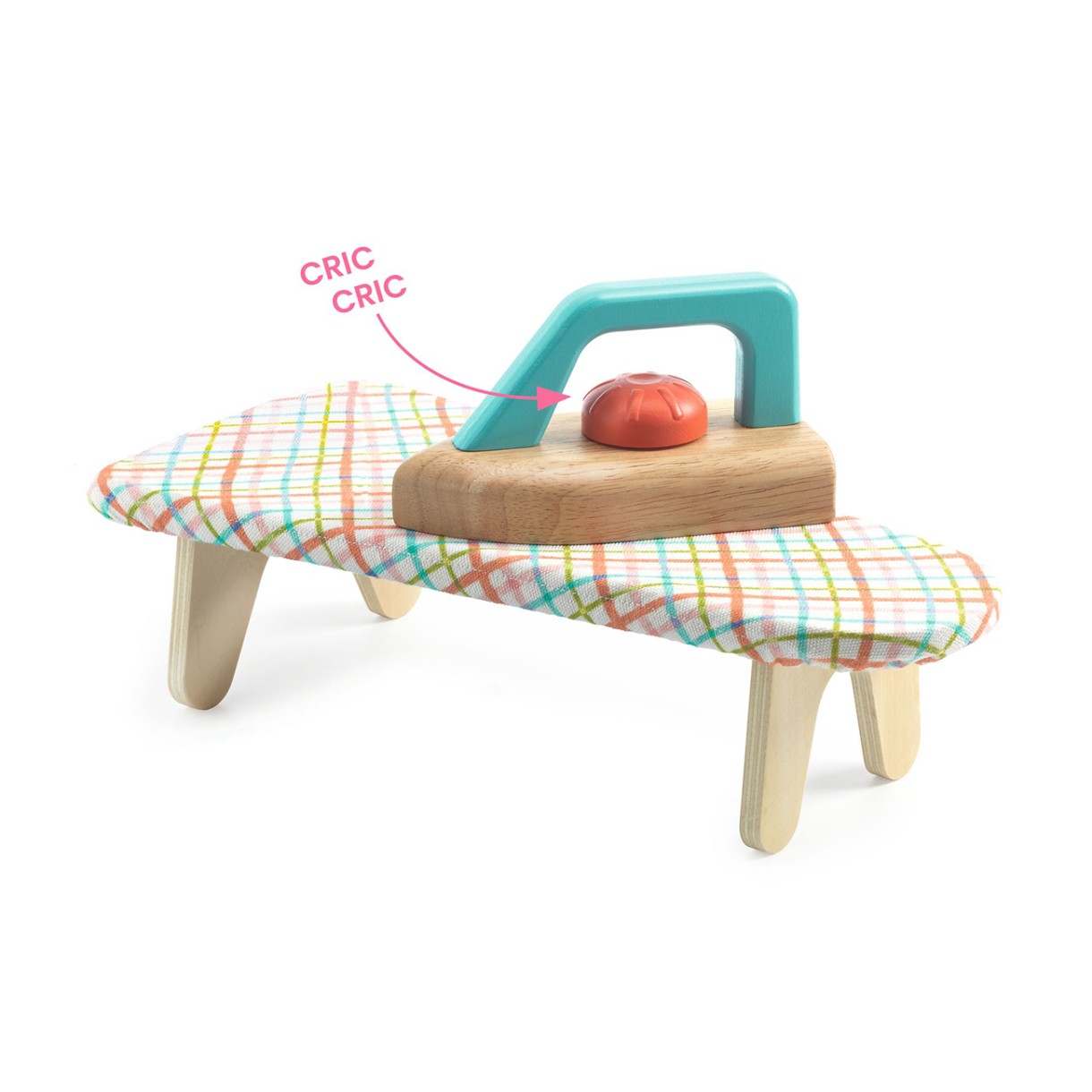 Играчка дървена маса за гладене с ютия