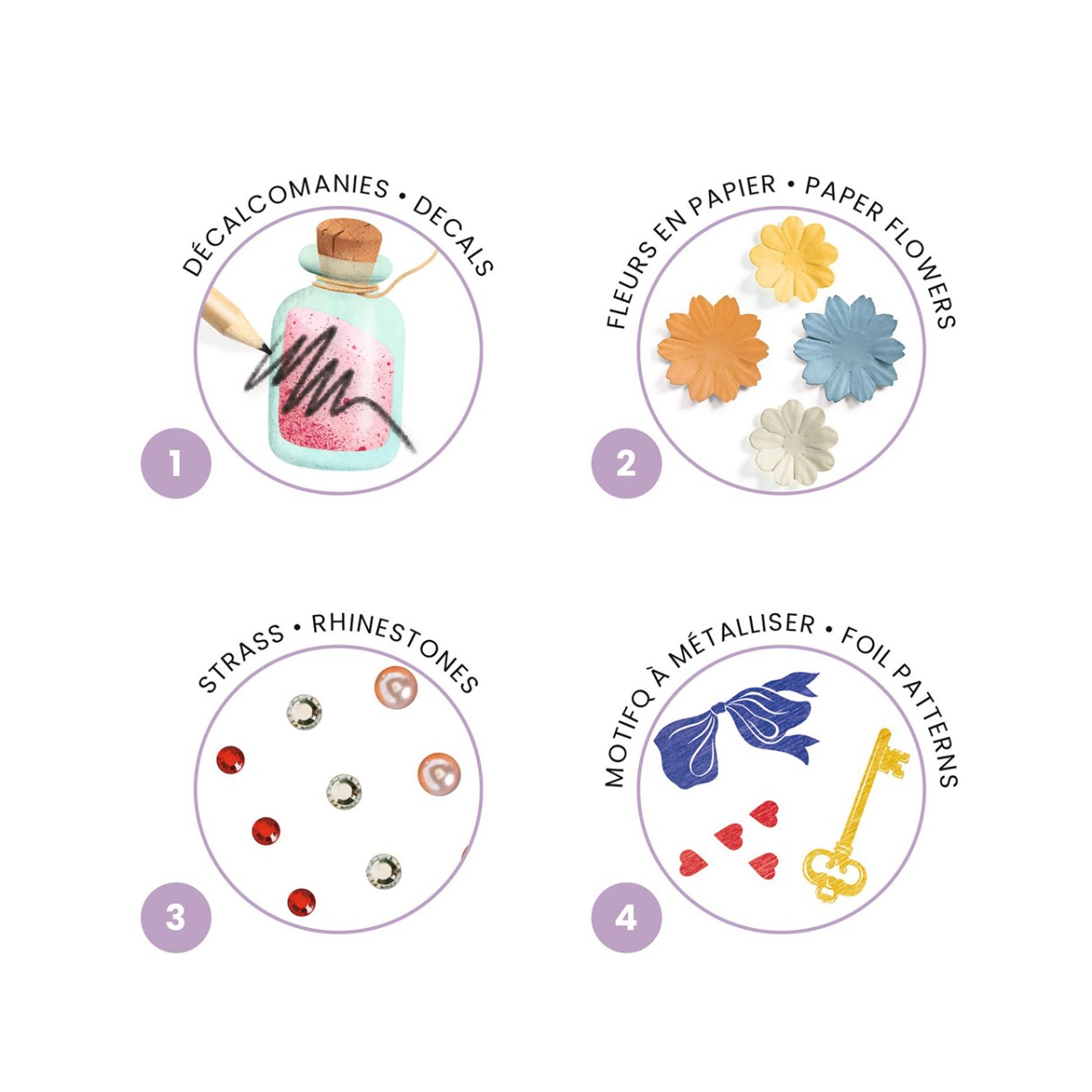 Paintings to decorate with decals and 3D flowers Alice in Wonderland