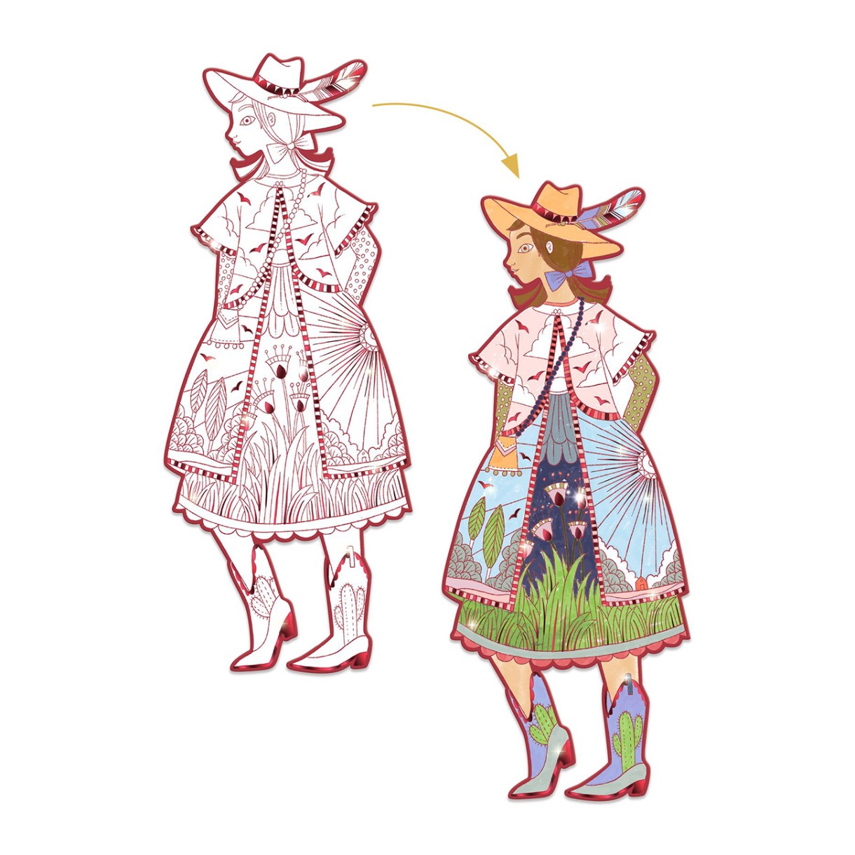 Fyodora and friends coloring paper dolls
