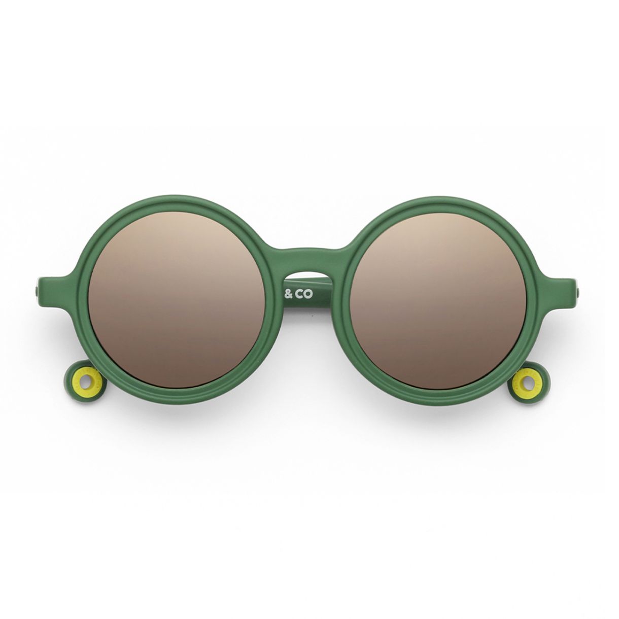 Children's round sunglasses from 0 to 2 years. Color green