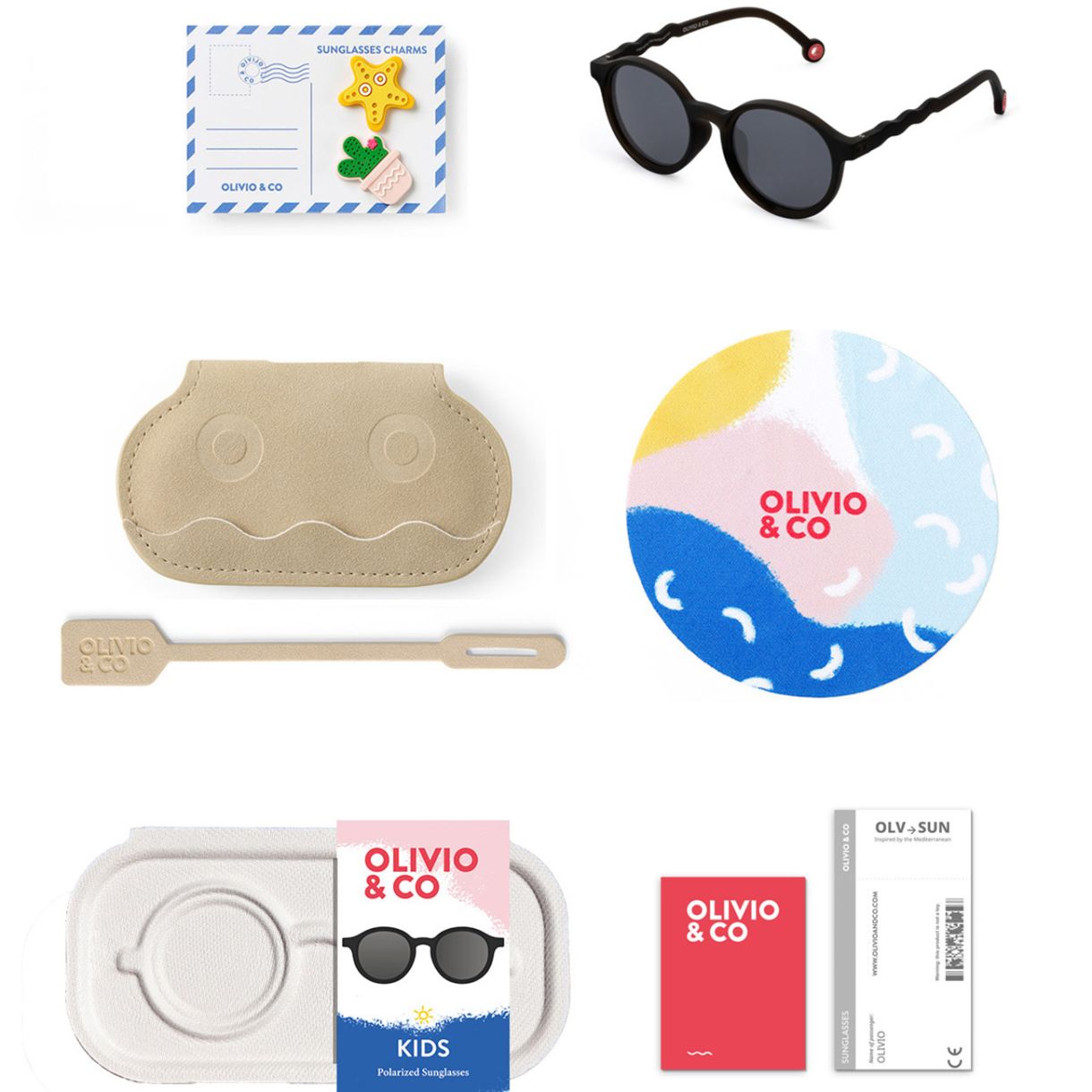 Children's oval sunglasses from 3 to 5 years. Color black