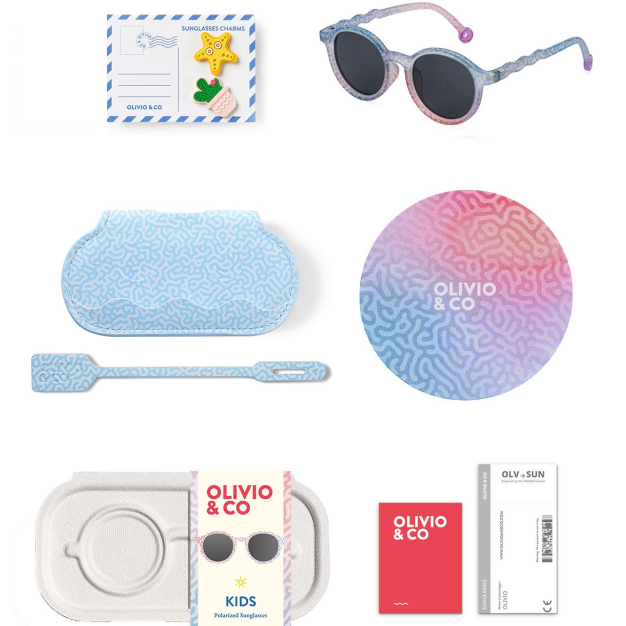 Children's oval sunglasses from 3 to 5 years old. Coral color