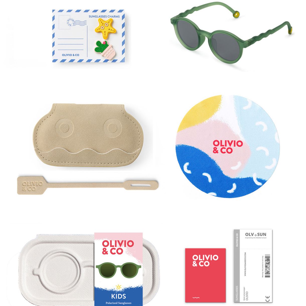Детски овални слънчеви очила от 3 до 5 г. Цвят зелено
