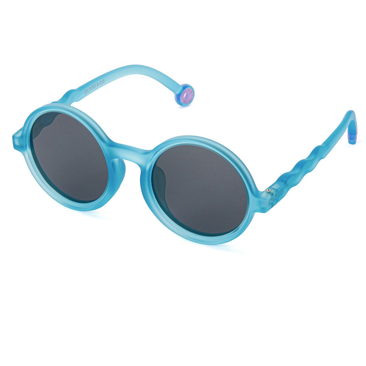 Children's round sunglasses from 3 to 5 years. Color blue