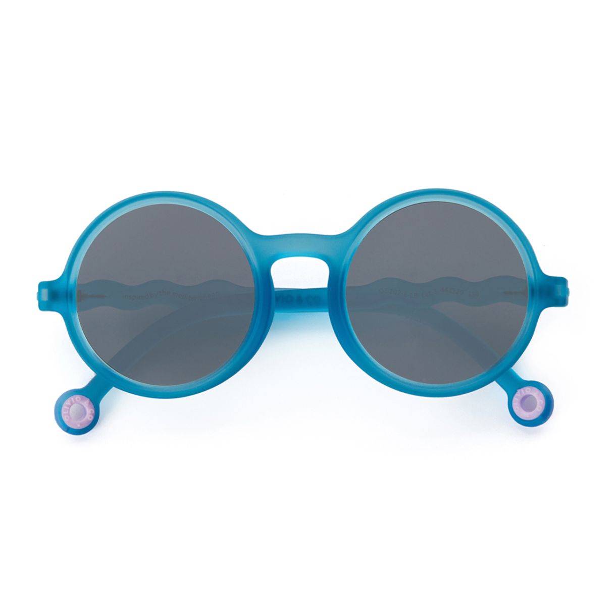 Children's round sunglasses from 3 to 5 years. Color blue