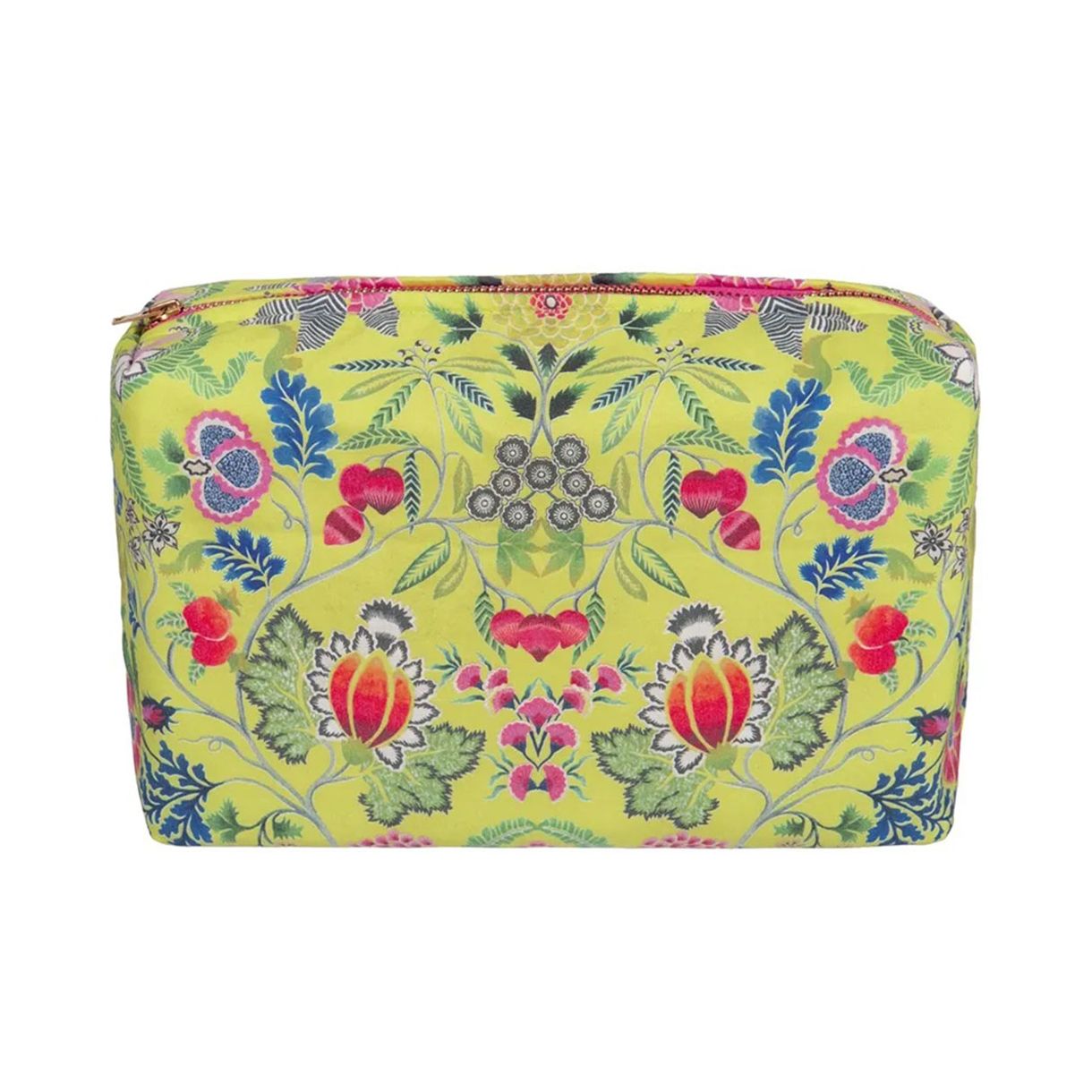 Toiletry bag Brocart decoratief 24cm Color yellow