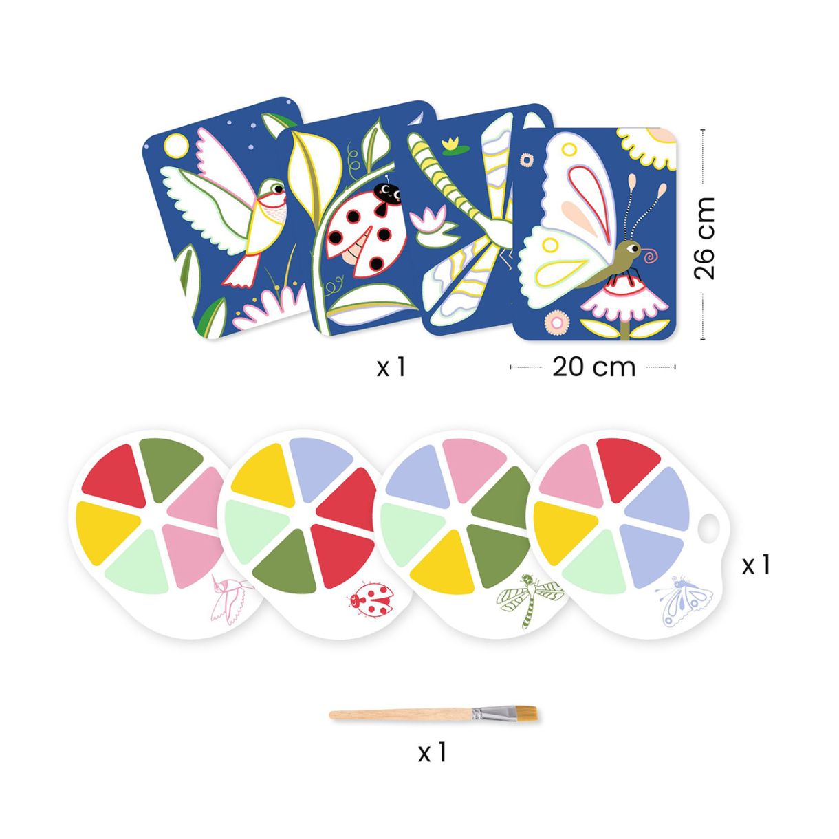 Комплект рисуване с палитра буболечки