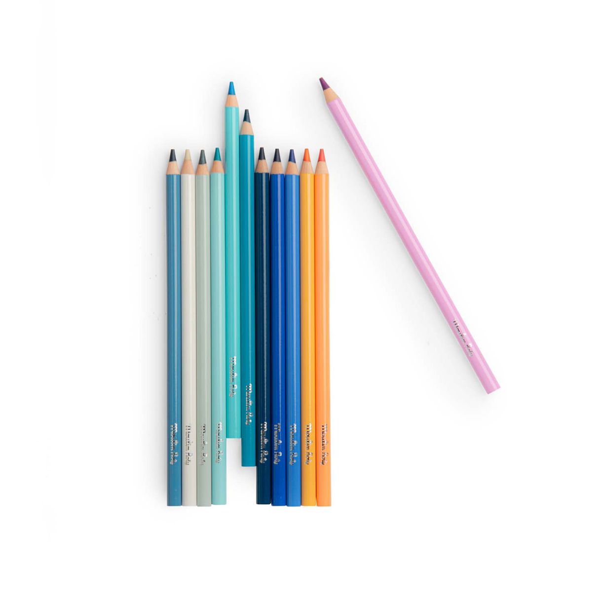 Pencils 12 colors with 3 coloring cards