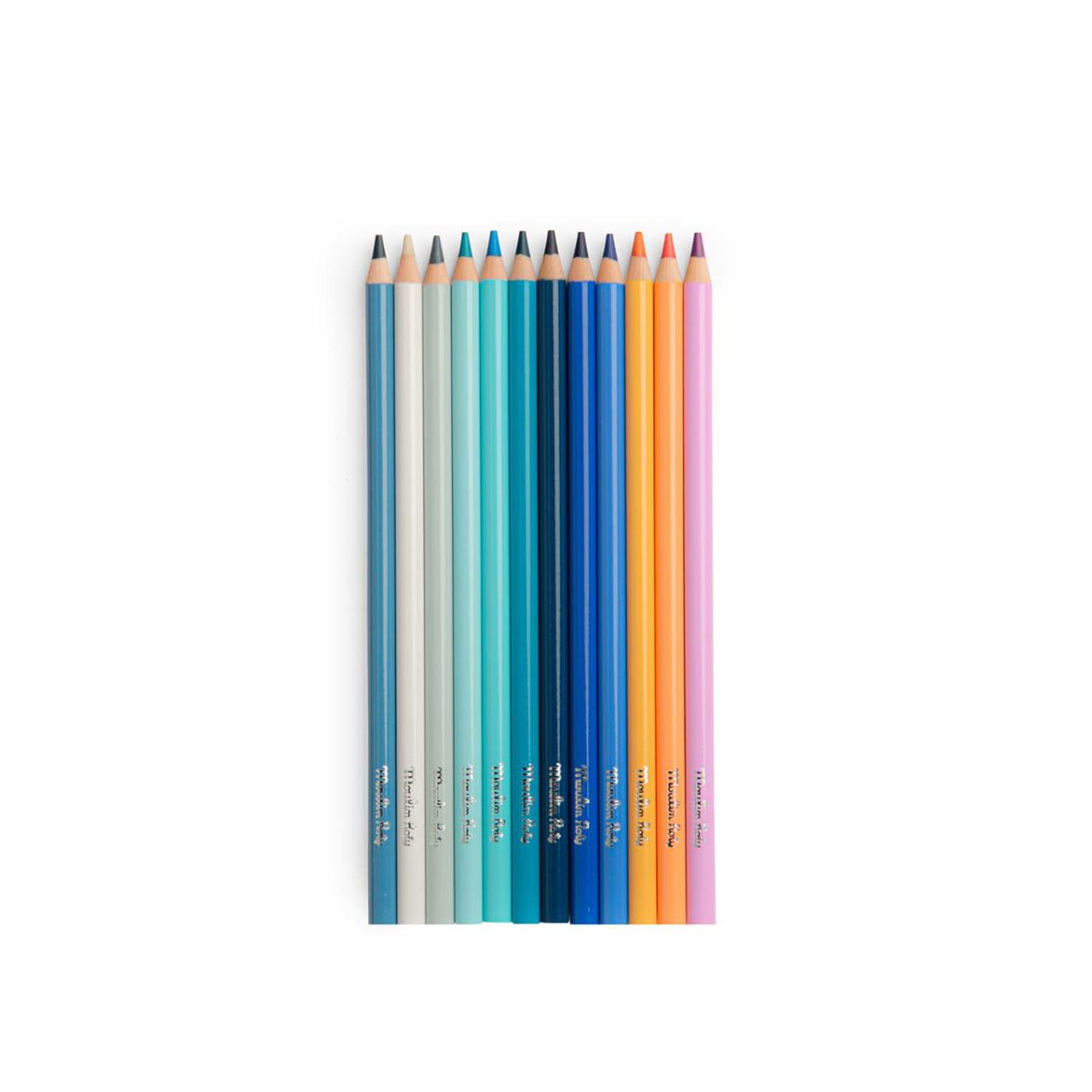 Pencils 12 colors with 3 coloring cards
