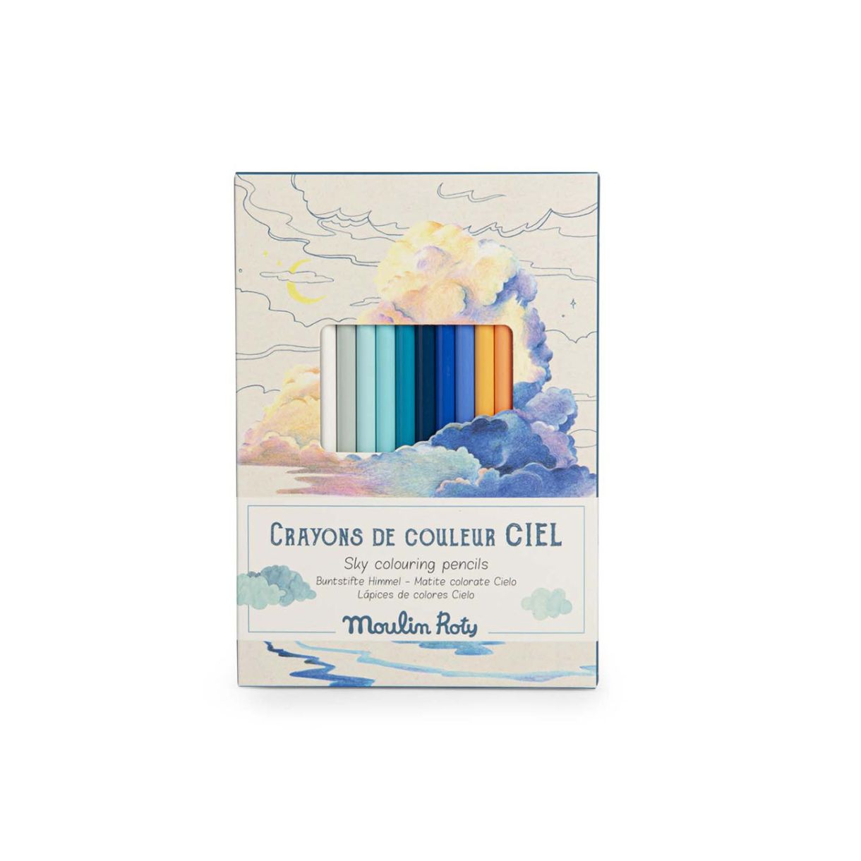 Pencils 12 colors with 3 coloring cards