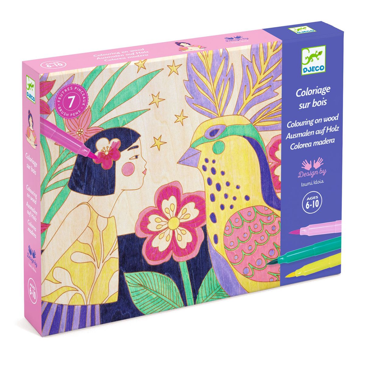 Комплект за оцветяване върху дърво сладки момичета