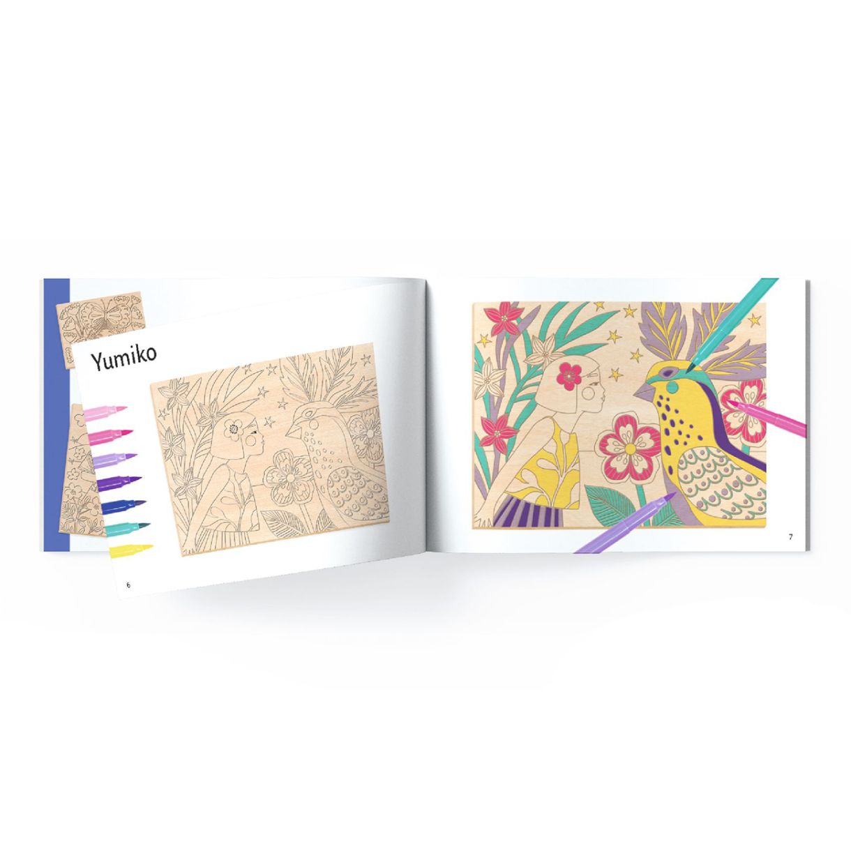 Комплект за оцветяване върху дърво сладки момичета