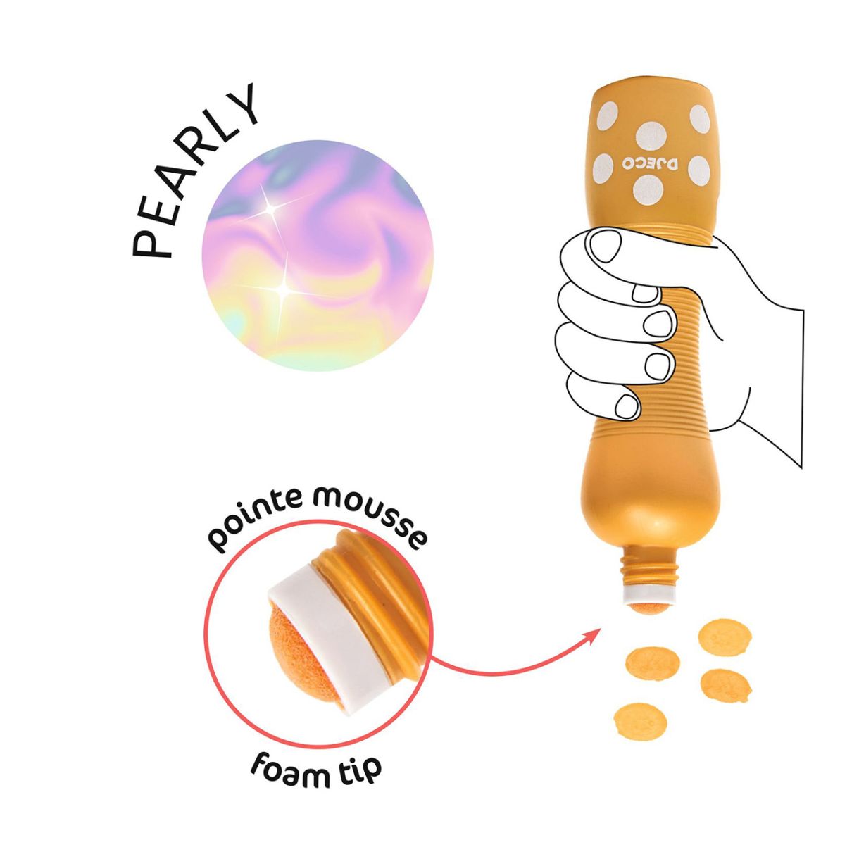 Маркери за оцветяване с точки перлени цветове