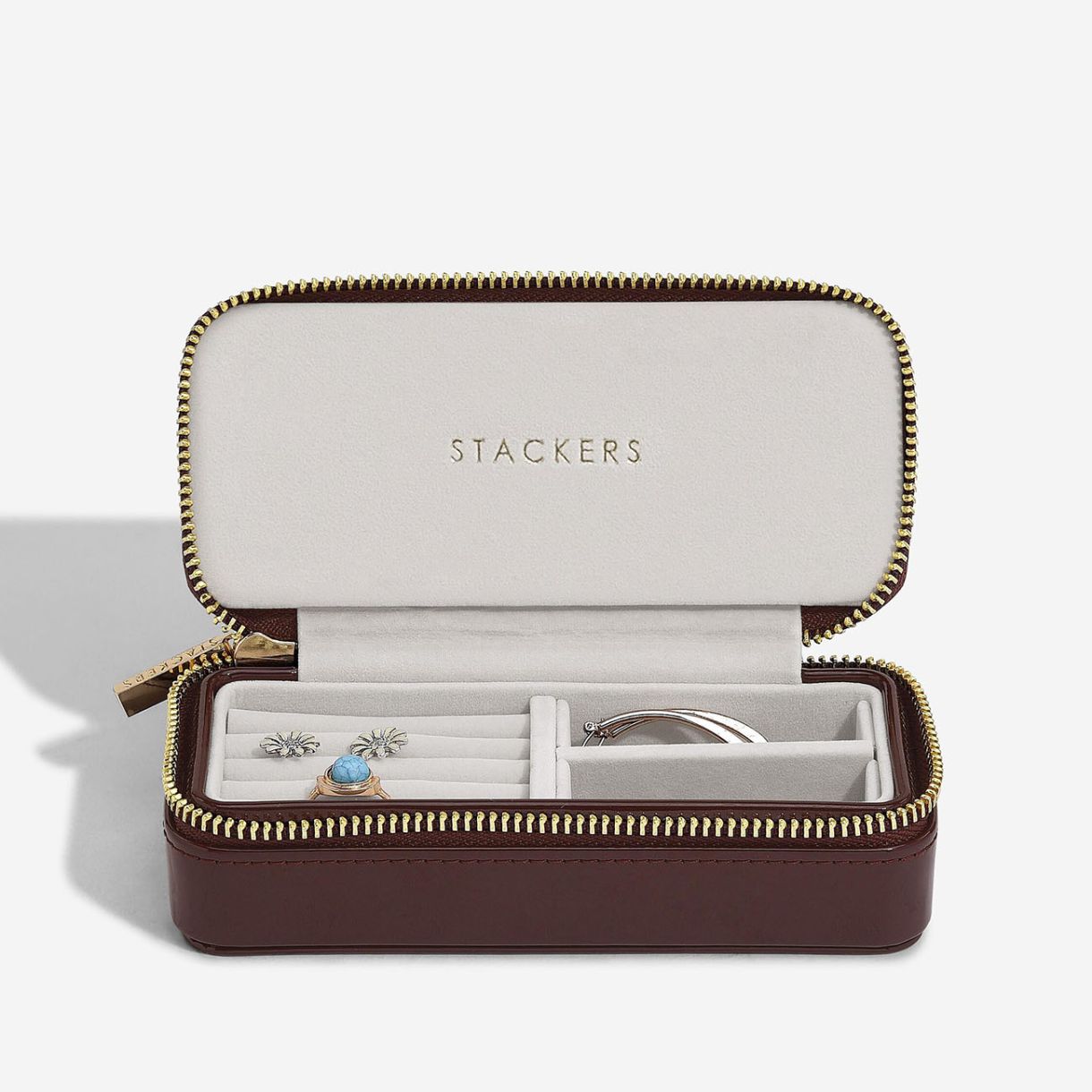 Travel Jewelry Box Lacquer Color Dark Red