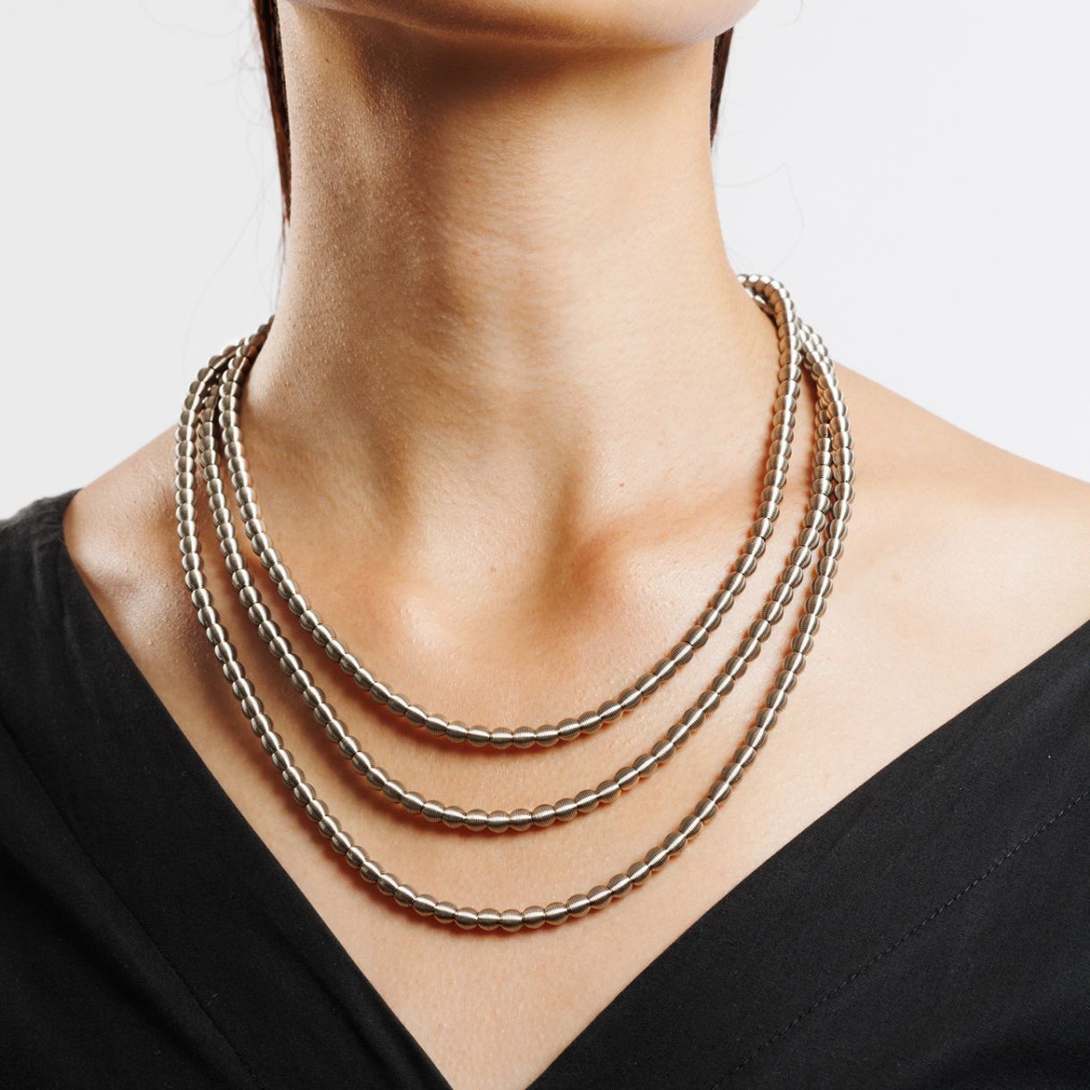 Steel Chapelet Short Necklace