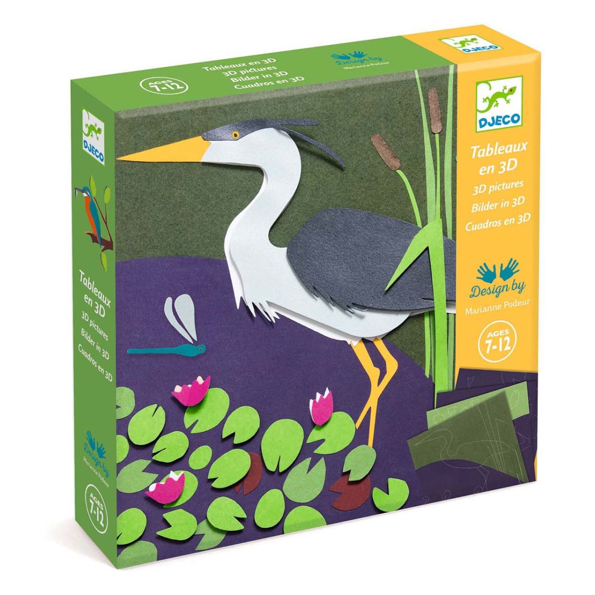 Make 3D paper paintings around the lake