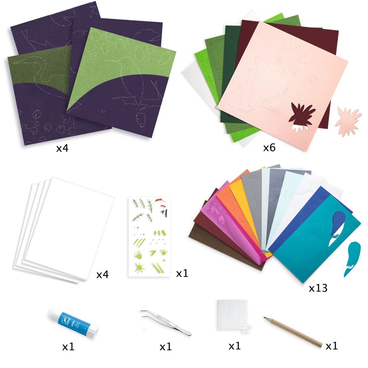 Make 3D paper paintings around the lake