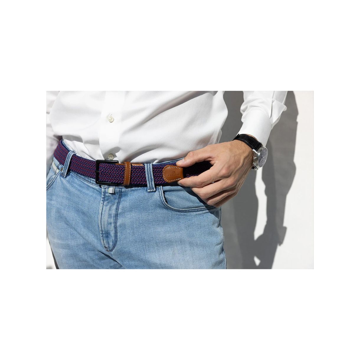 Knitted belt Color blue/red