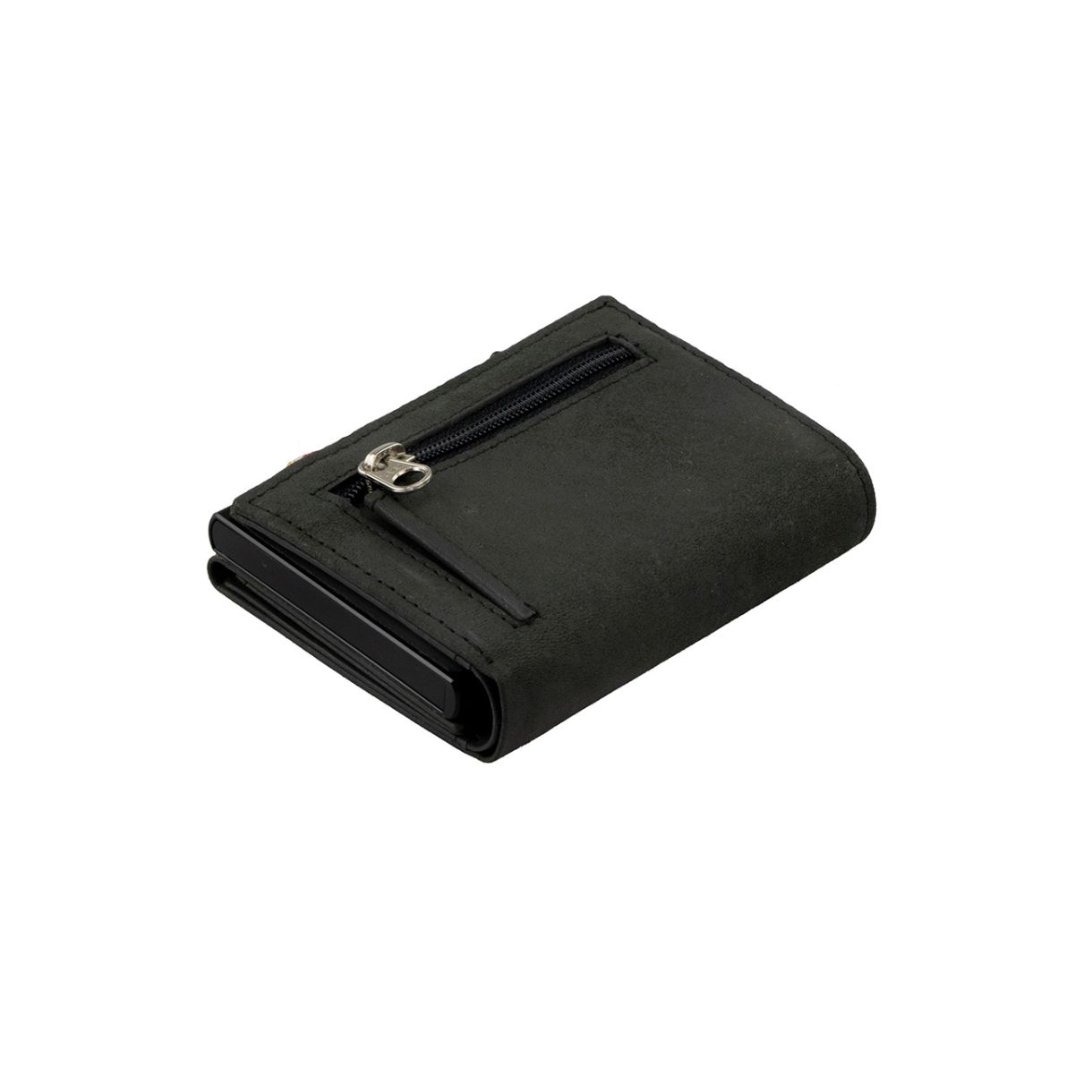 Портфейл Trifold с джоб за монети и 10 карти Цвят черно