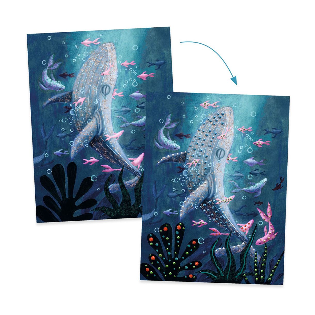 Make 3D watercolor paintings of ocean depths