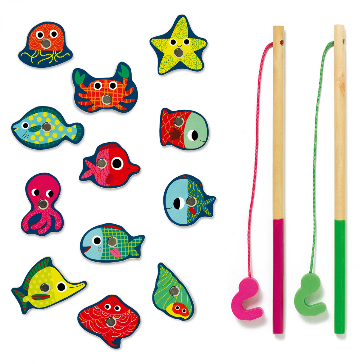 Игра с дървени магнити colored fishing