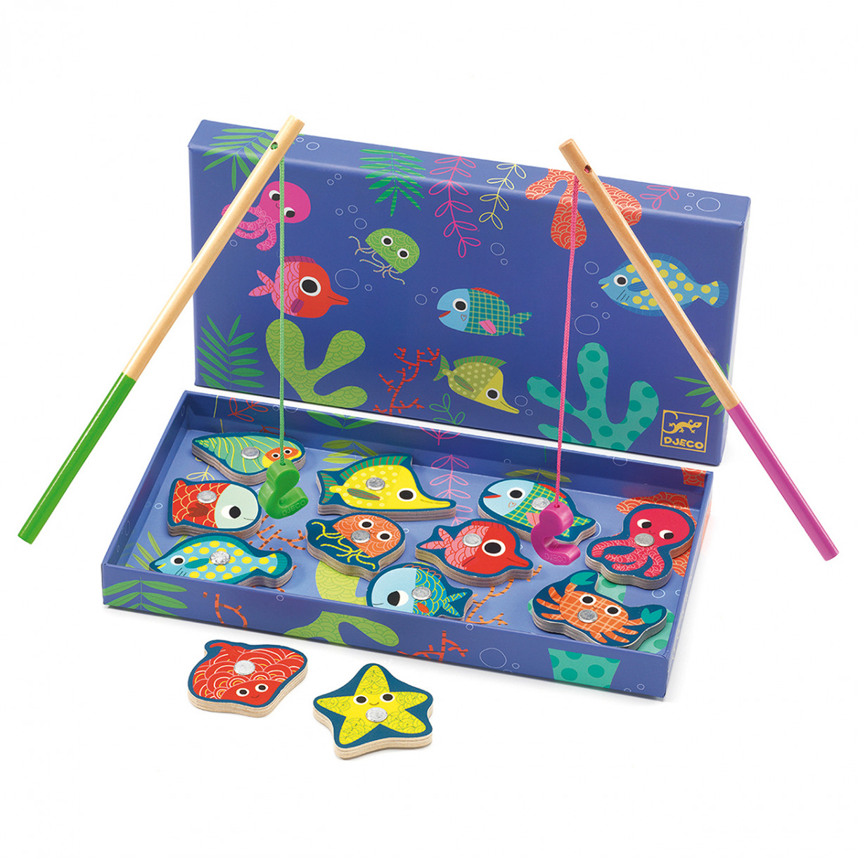 Игра с дървени магнити colored fishing