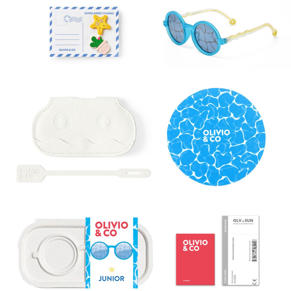 Детски кръгли слънчеви очила от 3 до 5 г. Olivio&Co Цвят тюркоаз